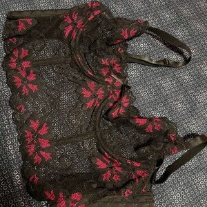 Dreamgirl Black and Red Lace Bralette